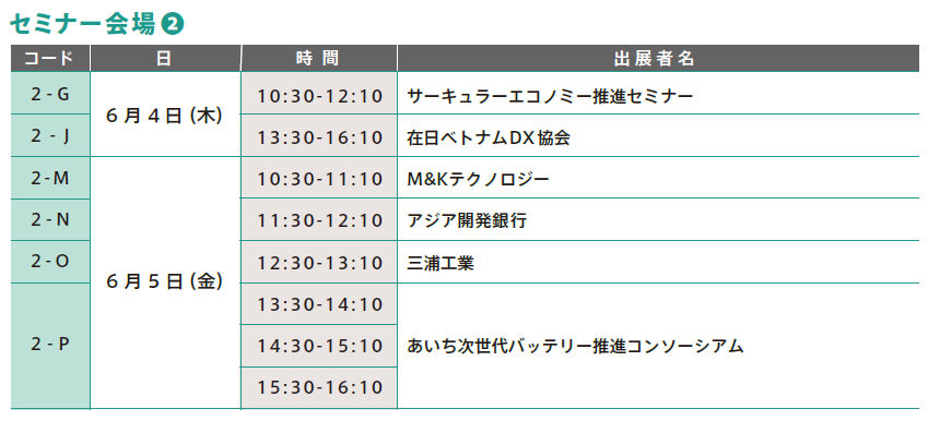 セミナー会場② スケジュール